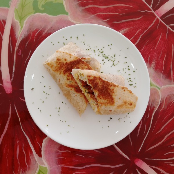 Hibiscus Cafe Oistins Barbados Tasty Handheld Breakfast Wrap