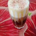 Hibiscus Cafe Oistins Barbados specialty coffee iced cafe latte with white chocolate sauce